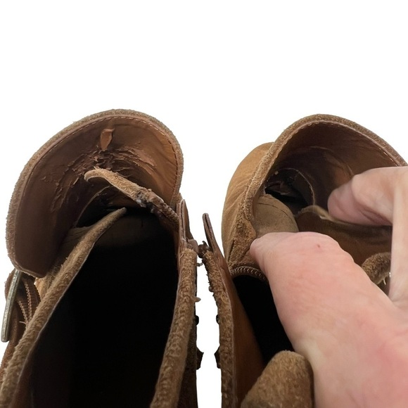 Franco Sarto Anita Women’s Booties Size 10 M Copper Brown Casual Side Zip Buckle - Picture 12 of 14